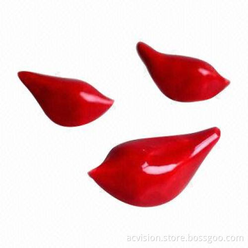 Ceramic animals shaped home decoration, red colors, bird shaped home decor
